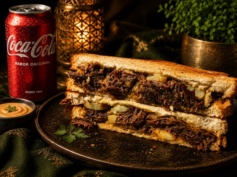 Tosta Bomba de Carne + Coca-Cola